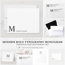 Modern Stylish Bold Monogram Typography Stationery