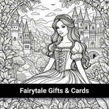 Fairytale Themed Coloring Pages, Cards and Gifts