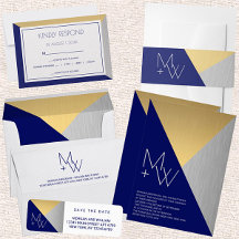 Navy Blue Wedding Elegant Modern Chic DIY Bride