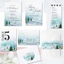 SNOWY WINTER MORNING WEDDING STATIONERY COLLECTION