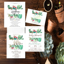 Watercolor Cactus Polka Dots