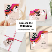 Groovy Retro Cute Ghost 1st Birthday