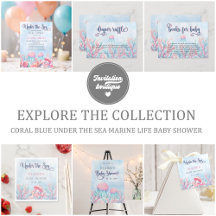 Coral Blue Under The Sea Marine Life Baby Shower 