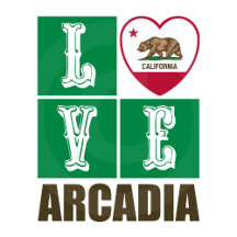 Love Arcadia California State Flag Heart