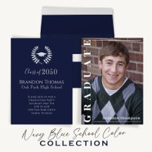 Graduation School Colors Navy Blue 