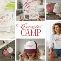 Red Western Cowgirl Camp Bachelorette Party Suite