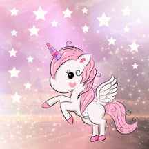 Cute Little Pink Unicorn and Stardust