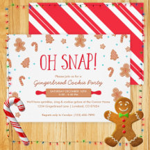 Cute Gingerbread Party Invitation Set
