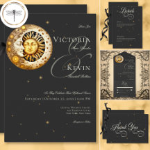 Dark Moody Victorian Moon Sun & Stars Wedding