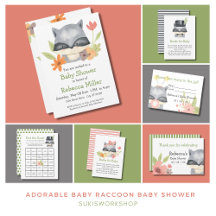 Adorable Baby Raccoon Baby Shower