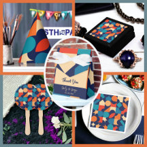 Multicolor Bauhaus Geometric Shapes Party Supplies