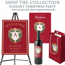 Elegant Vintage Christmas Crest Monogram Suite