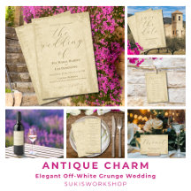Antique Charm - Elegant Off-White Grunge Wedding