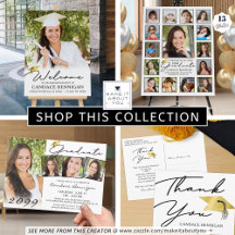 Graduation Handwritten Script Gold Foil Cap Photo