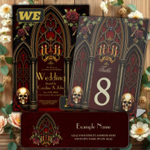 Gothic Archway with Skulls.