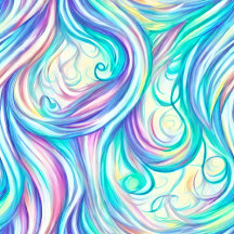 Blue Waves Twirls and Swirls Pattern