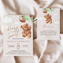 Teddy Bear, Green Balloons Birthday Collection