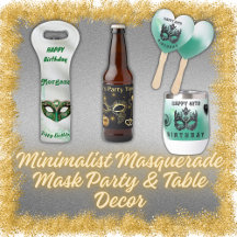 Minimalist Masquerade Mask Party & Table Decor