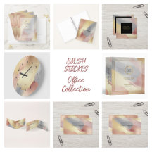 Brushstrokes in gold copper and gray background