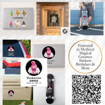 Mythical Magical Gnomes Stickers Birthdays & More