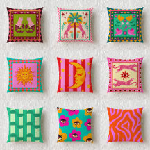 Dopamine Aesthetic Maximalist Throw Pillow Set 1 