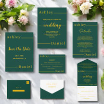 Delicate Green And Gold Luxury Modern Wedding