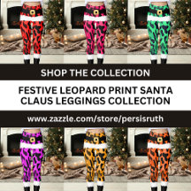Leopard Print Santa Costume Christmas Leggings
