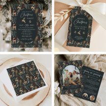 DEER CHRISTMAS Dark Scandi Nordic Boho Modern