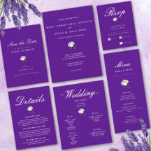 Elegant Cotton Dark Purple Modern Wedding Suite