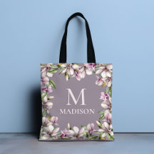 Monogram Monogrammed Magnolia Floral Personalized 