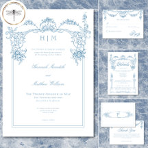 Elegant French Blue Victorian Chinoiserie Wedding