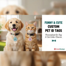 Funny & Cute Custom Pet ID Tags   Personalized Dog