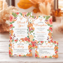Fall Boho Little pumpkin floral baby shower
