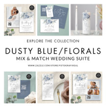 Dusty Blue Florals Wedding Mix and Match