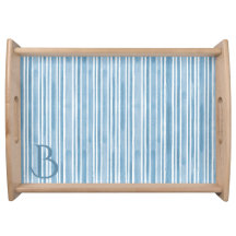 Cottage Coastal Blue Striped  Home Decor