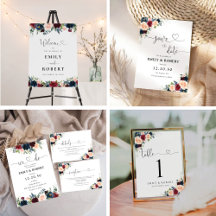 Burgundy and Navy Floral Collection