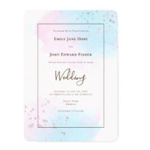 SOFT WATERCOLOR PASTELS SILVER CONFETTI WEDDING 