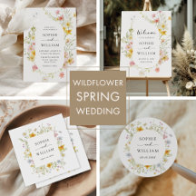 Modern Elegant Wildflower Spring Summer Wedding