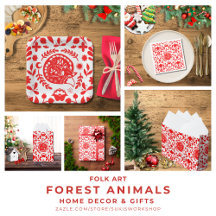Folk Art Forest Animals - Holiday Decor & Gifts