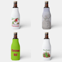 Bottle Cooler Sleeves In Christmas Themed Designs 