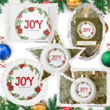 Poinsettia wreath for Christmas red & golden