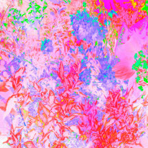 Pastel Pink and Red with Blue Hydrangea Landscape
