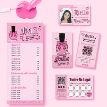 Pink and Black Gothic Nail Salon Business Branding