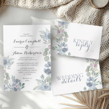 Dusty Blue Watercolor Wedding Collection