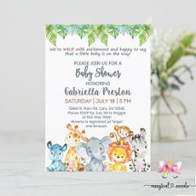 Sweet baby boy white safari animals