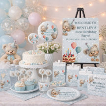 Blue Hedgehog First Birthday Party Collection