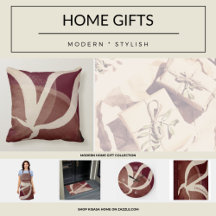 Home Gifts   Abstract Burgundy & Cream Watercolor