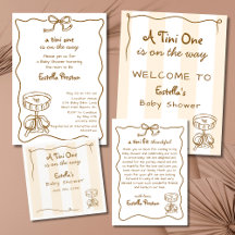 A Tini One Is On The Way Retro Doodle Baby Shower