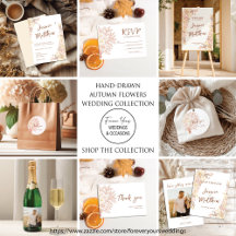 Hand-drawn Autumn Flowers Wedding Collection