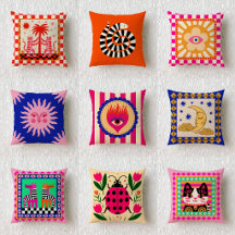 Dopamine Aesthetic Maximalist Throw Pillow Set 25
